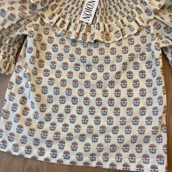 Andion block print bib accordion top for Easter - Picture 2 of 10